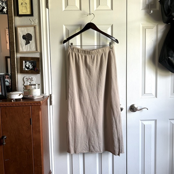 Eileen Fisher organic cotton lightweight french terry a-line skirt - Picture 1 of 9